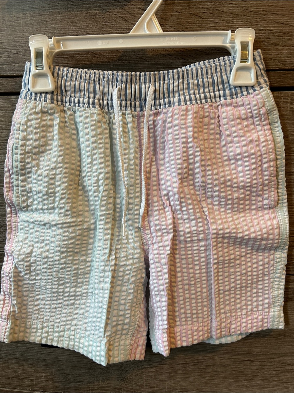 Crewcuts Seersucker Swim Trunks
